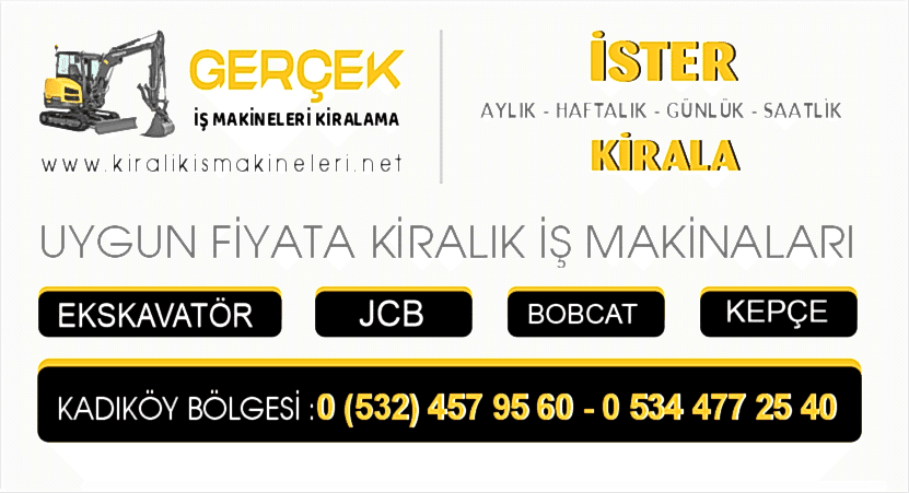 Kadıköy Kiralık Ekskavatör JCB Kepçe Bobcat İş Makinaları Burada Kadıköy Kiralık Ekskavatör JCB Kepçe Bobcat İş Makinaları Burada