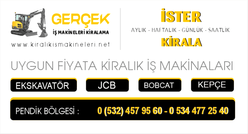 Pendik Kiralık Ekskavatör JCB Kepçe Bobcat İş Makinaları Burada Pendik Kiralık Ekskavatör JCB Kepçe Bobcat İş Makinaları Burada