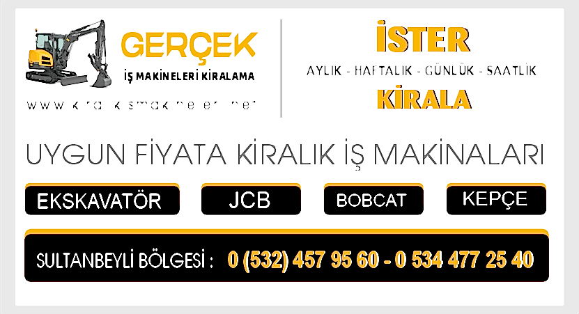 Sultanbeyli Kiralık Ekskavatör JCB Kepçe Bobcat İş Makinaları Burada Sultanbeyli Kiralık Ekskavatör JCB Kepçe Bobcat İş Makinaları Burada