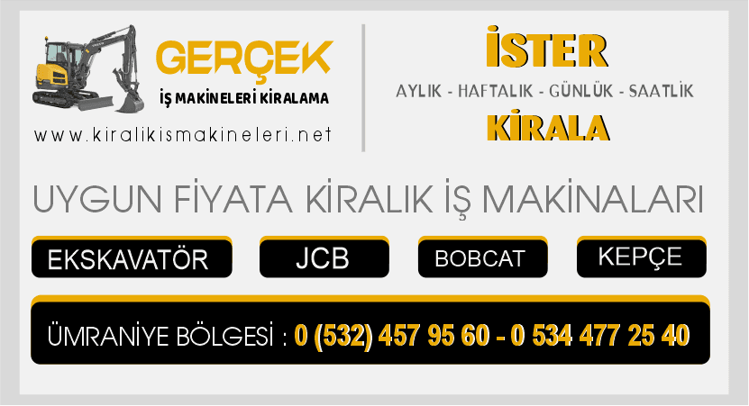 Ümraniye Kiralık Ekskavatör JCB Kepçe Bobcat İş Makinaları Burada Ümraniye Kiralık Ekskavatör JCB Kepçe Bobcat İş Makinaları Burada